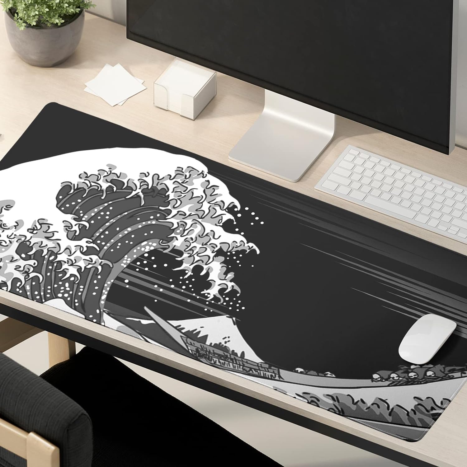 Great Wave Mouse Pad Black Des - Desk Setup Black บทวิจารณ์และราคา
