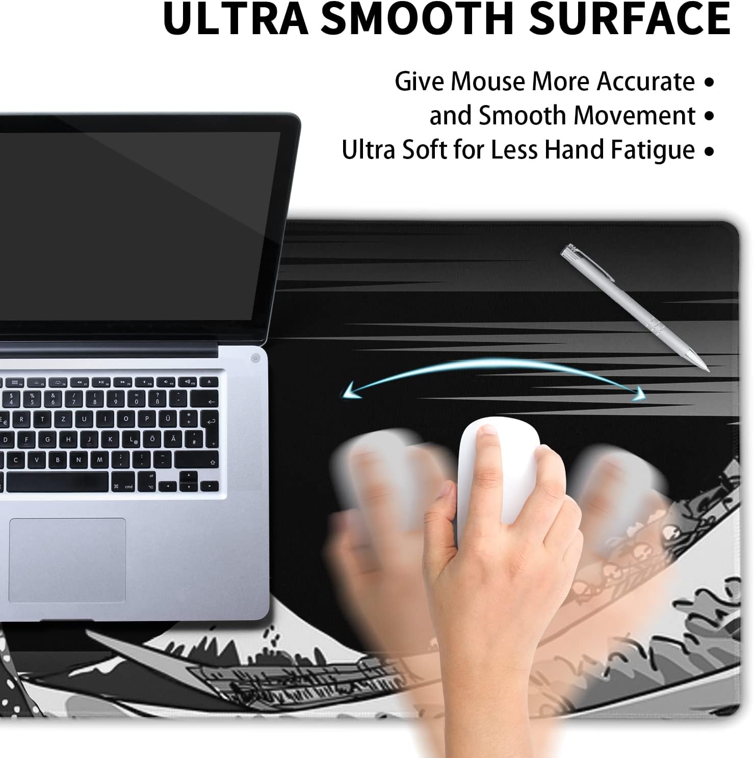 Great Wave Mouse Pad Black Des - Desk Setup Black บทวิจารณ์และราคา