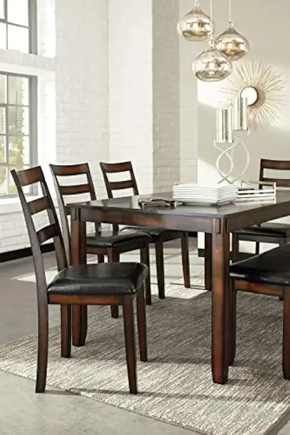 XMSJ-Coviar 6 Piece Dining Set - Desk Setup Dark บทวิจารณ์และราคา