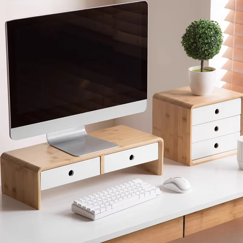 Bamboo Laptop Monitor Riser Ec - Desk Setup Living Room บทวิจารณ์และราคา
