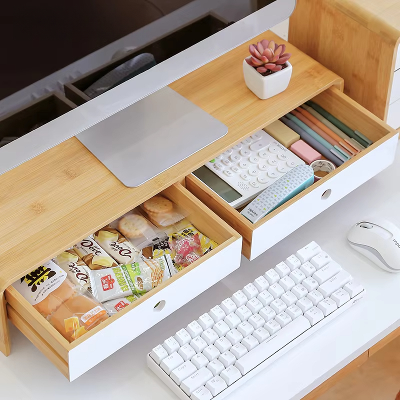 Bamboo Laptop Monitor Riser Ec - Desk Setup Living Room บทวิจารณ์และราคา