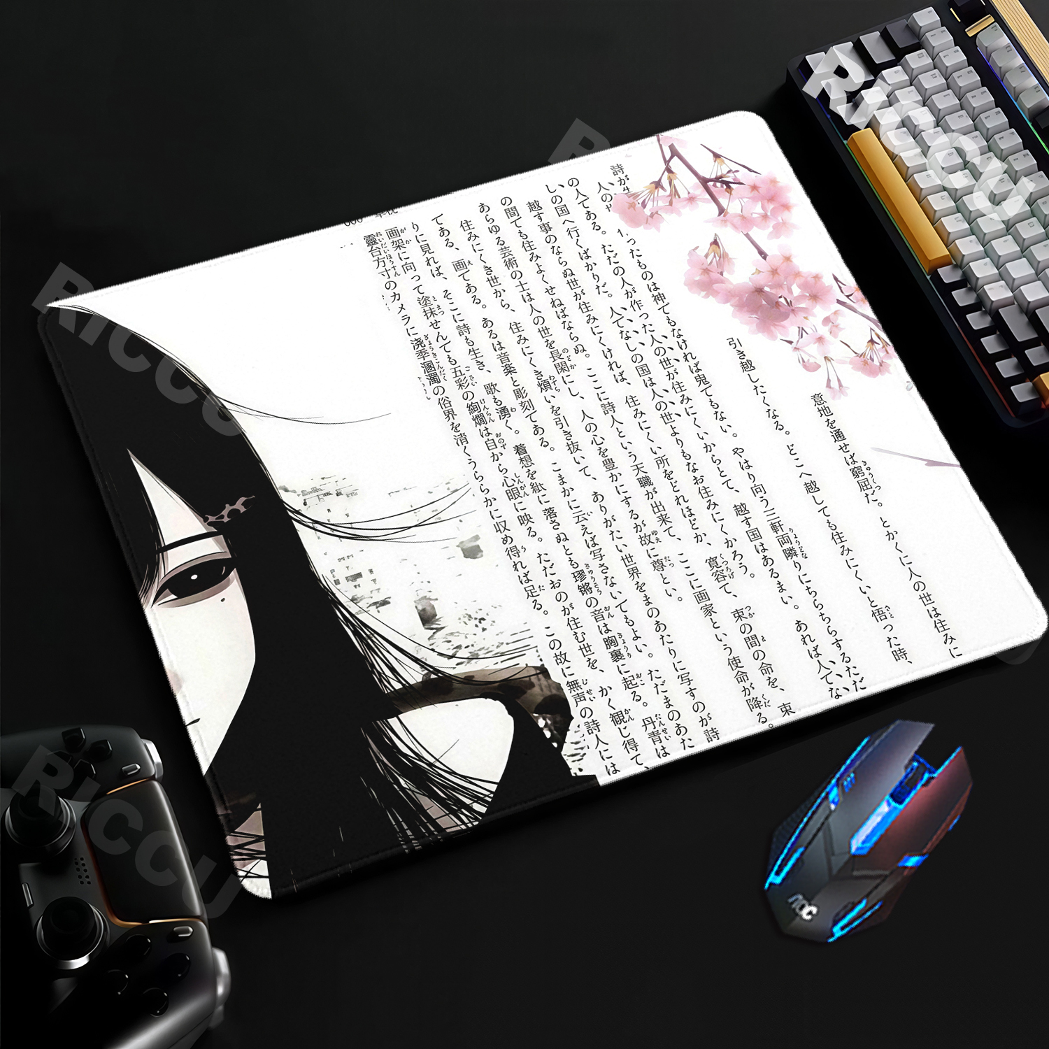 Anime Aesthetics Black White M - Desk Setup Black บทวิจารณ์และราคา