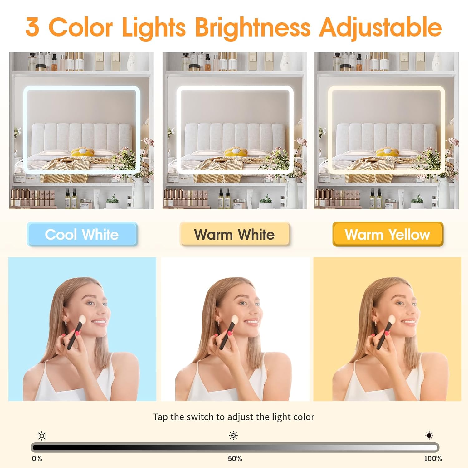 Make Up Vanity Desk with Mirro - Desk Setup Girl บทวิจารณ์และราคา