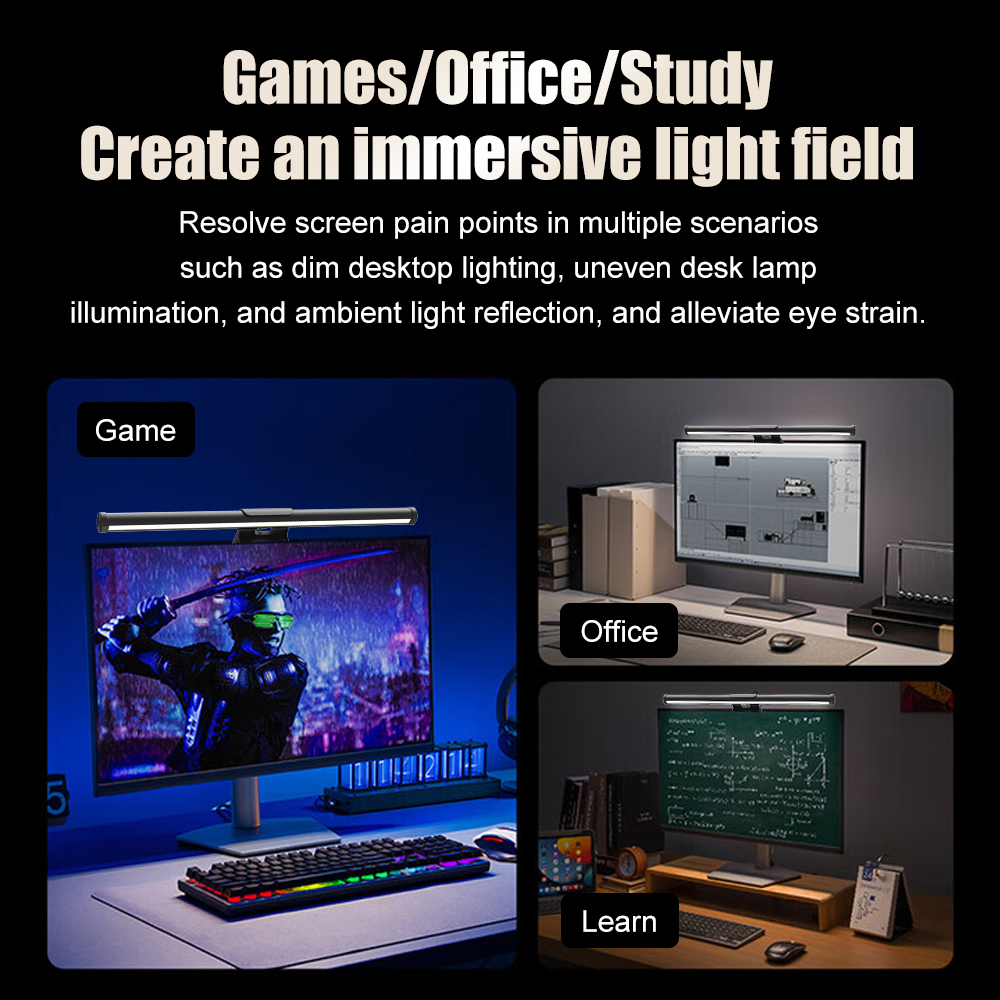 RGB Lightbar Monitor Light Bar - Desk Room Setup บทวิจารณ์และราคา
