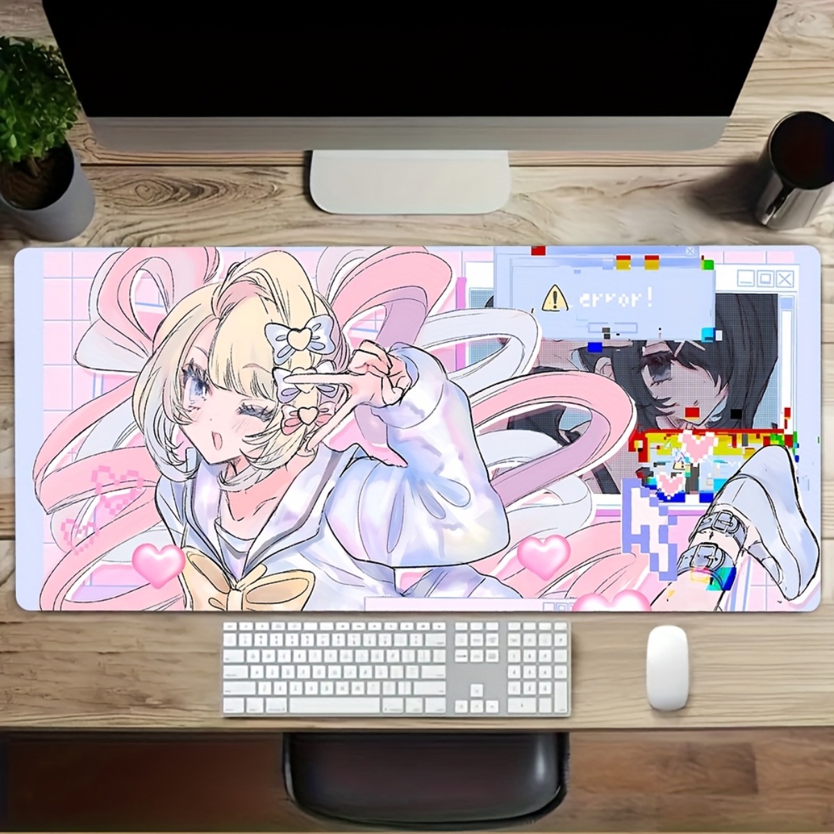 Pink Purple Anime Girl Rubber  - Desk Setup Girl บทวิจารณ์และราคา