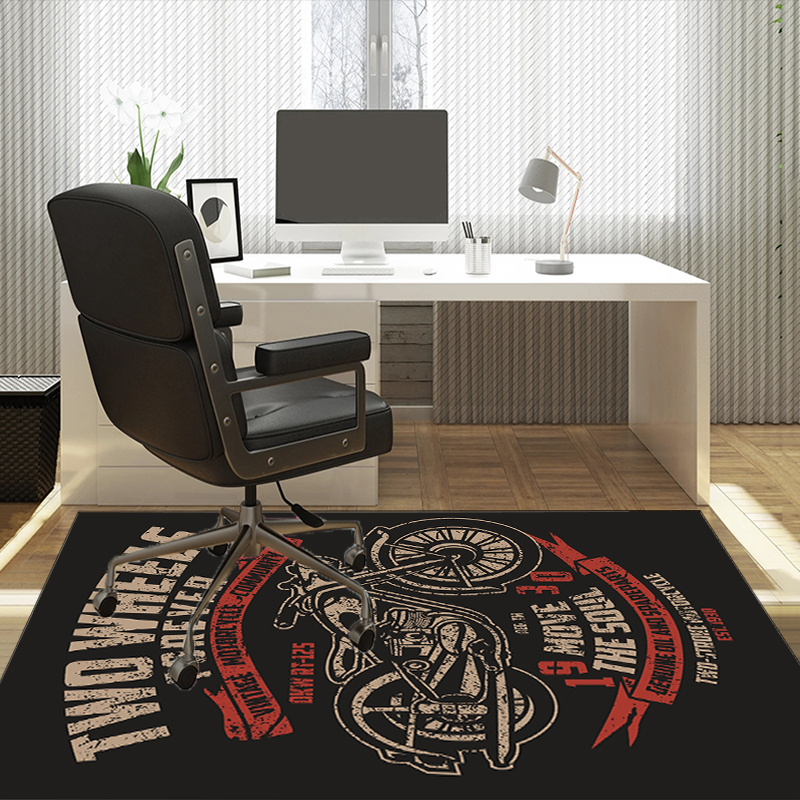 Motorcycle themed desk rug for - Desk Setup Living Room บทวิจารณ์และราคา